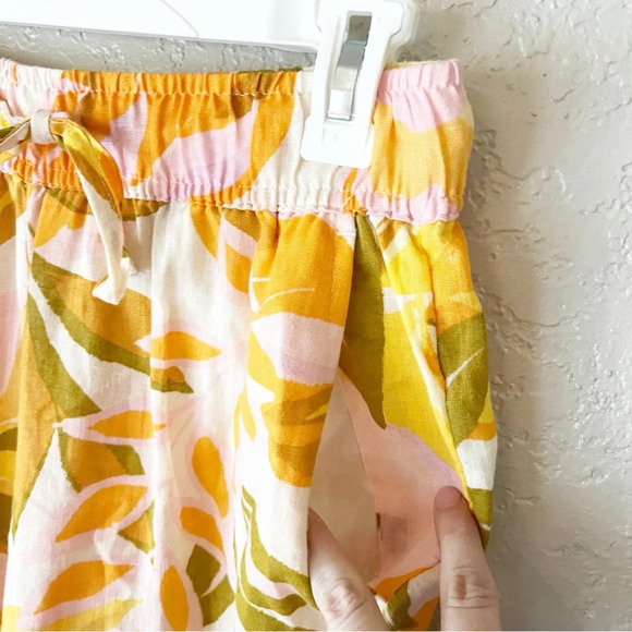 C&C California Pants Women's Medium Linen Blend Wide Leg Slit Beachy Resort Wear - Picture 3 of 9